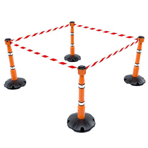 Absperrquadrat mit 4 Bandkassetten
