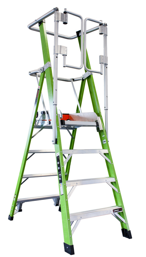 Podestleiter safety cage GFK Rückansicht
