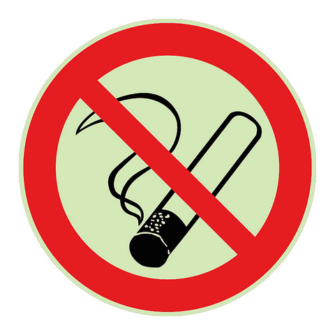Verbotszeichen "Rauchen verboten", langnachleuchtend, 20 cm