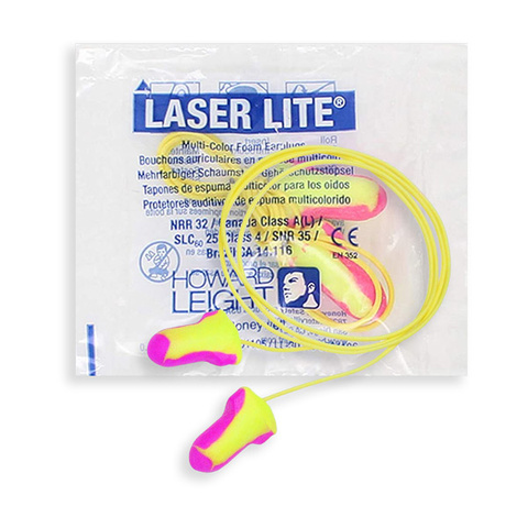 Howard Leight Gehörschutzstöpsel LaserLite mit Kordel 100 Paar (paarweise verpackt)