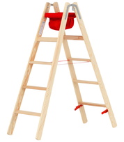 Holzleiter mit 2x5 Stufen