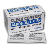 CLEAN-COMFORT Alkoholtupfer 30x65mm, gefaltet auf ca. 32x30mm, einzeln verpackt